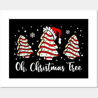 Oh Christmas Tree Cakes Debbie Funny Christmas Snack Cake Posters and Art